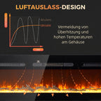 Elektrokamin mit Heizung 1800 W LED 3D-Flammeneffekt 152,4cm Schwarz