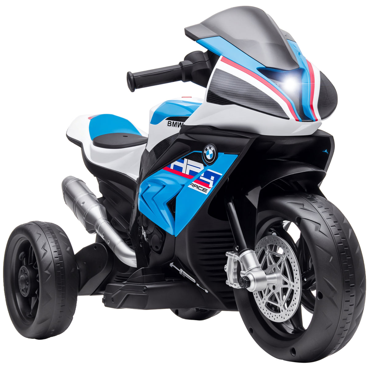 Kindermotorrad, Elektromotorrad, Scheinwerfer, 3 Musikmodi, f¨¹r Kinder 1,5-5 Jahre, Blau, 82,5 x 42 x 54cm