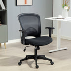 Netz-B¨¹rostuhl, verstellbarer Schreibtischstuhl mit Netzstoff-R¨¹ckenlehne, rollbar, mit Kippfunktion, Schwarz