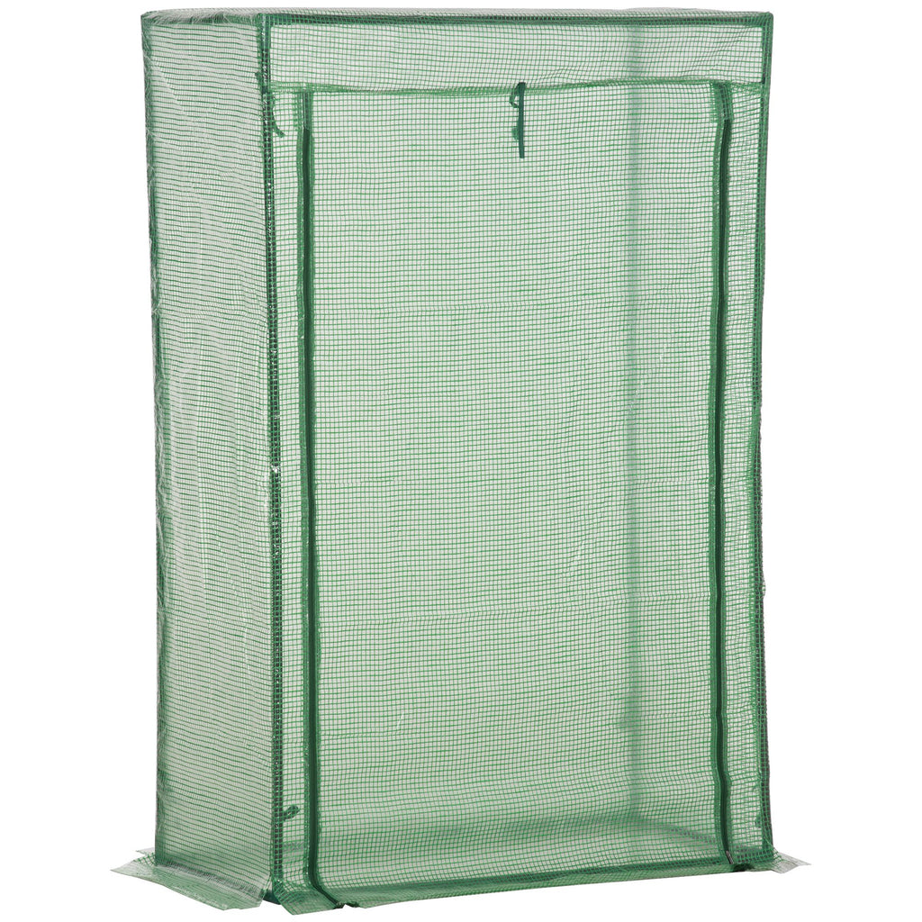 100 x 50 x 150cm Tomato Greenhouse Steel Frame PE Cover with Roll-up Door Outdoor for Backyard, Balcony, Garden, Green