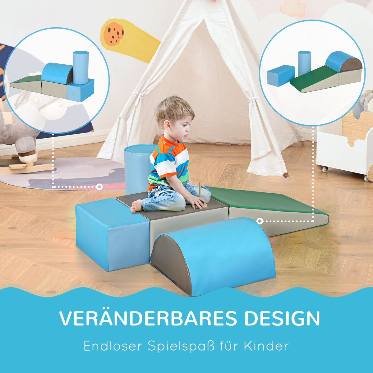  Schaumstoff Bausteine Kinder Softbausteine klettern Bauklötze Weiche Schaumstoffbausteine Riesenbausteine Schaumstoffblöcke Bausteinset Spielbausteine für Baby & Kleinkinder Mehrfarbig