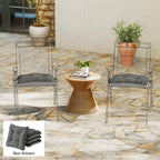 4er Set Sitzkissen 39,5 x 39,5 x 10 cm Stuhlkissen mit Bändern, rutschfeste Outdoor Indoor Sitzauflage