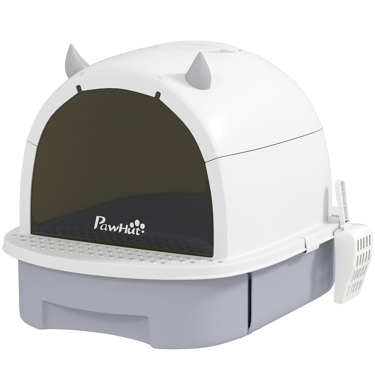 Enclosed Cat Litter Box w/ Pull-Out Drawer, Scoop, Deodorising Bags for Odour Control, Privacy, Portable, Easy to Clean