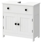 Waschbeckenunterschrank, modern und freistehend, mit Soft-Close-Scharnieren, Schublade und 2 Türen, Weiß
