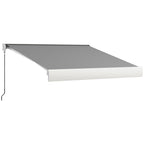 Markise, elektrisch/manuell ausfahrbar, Vollkassette, Fernbedienung, Aluminiumrahmen, 3 x 2,5 m, Hellgrau