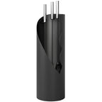 Kaminbesteck Set 4-teilig Kaminzubeh?r mit Besen, Schaufel, Sch¨¹rhaken und Korb, Kamingarnitur, Metall, Schwarz