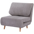 2-in-1 Schlafsessel G?stebett, verstellbare Kopfst¨¹tze Cord-Optik 82 cm x 87 cm x 89 cm Grau