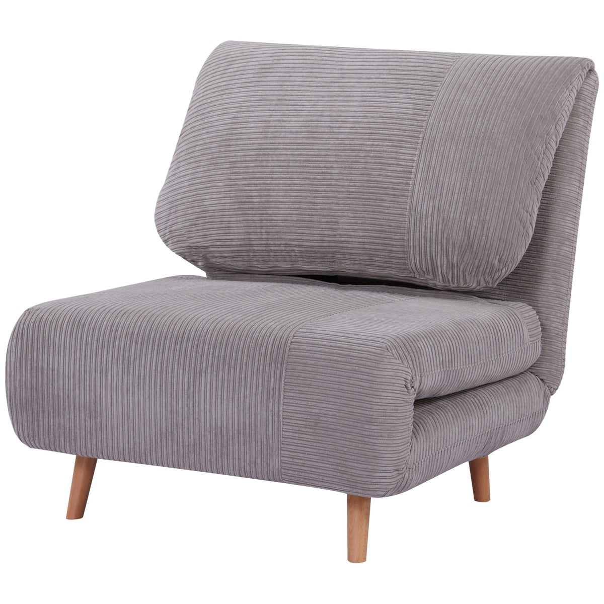 2-in-1 Schlafsessel G?stebett, verstellbare Kopfst¨¹tze Cord-Optik 82 cm x 87 cm x 89 cm Grau