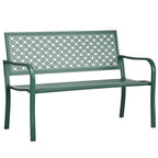 Gartenbank aus Metall, 2-Sitzer, wetterbeständig, 127 cm x 63 cm x 83 cm, Grün