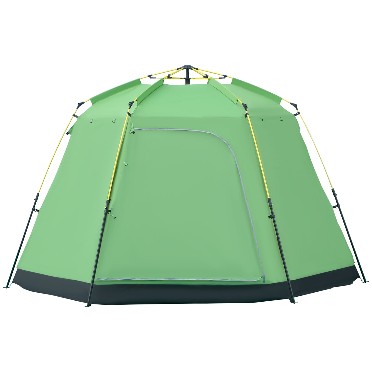 6 Person Pop Up Camping Tent, 2-Tier Design Backpacking Tent with 4 Windows 2 Doors Portable Carry Bag for Fishing Hiking, Green
