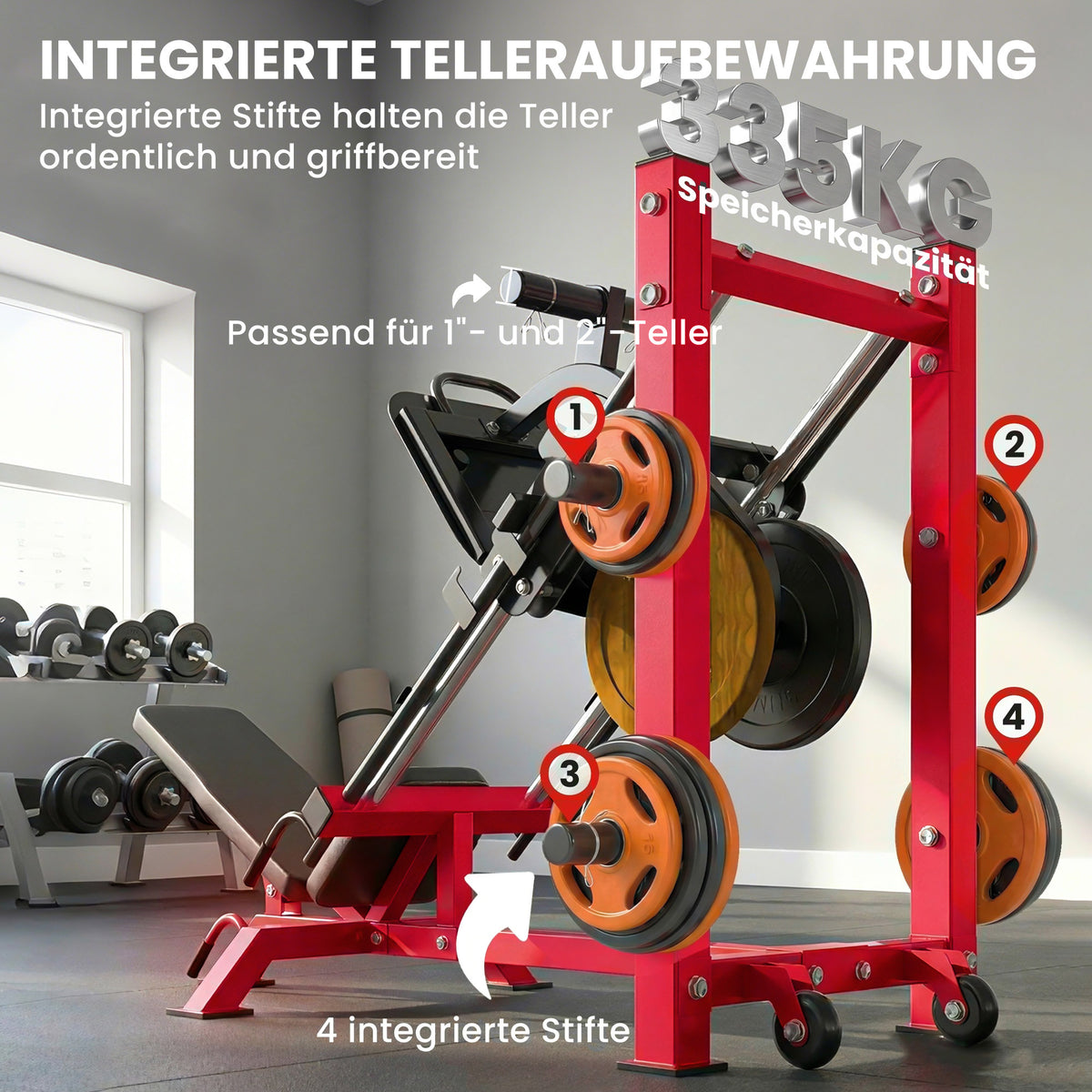 Leg Press Machine with Wheels and Calf Block, Adjustable Squat Machine for Home Gym, 455KG Capacity