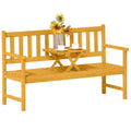 2-Sitzer Gartenbank Holz, wetterfest Sitzbank mit Rücken- & Armlehnen 320kg belast 149x56,5x89cm, Teak