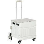 Einkaufstrolley Treppensteiger Mobile Transportbox, klappbar, Teleskopgriff, bis max. 65 Kilo belastbar, Wei?
