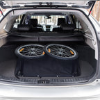 Bike Trailer Cargo in Steel Frame Extra Bicycle Storage Carrier with Removable Cover and Hitch (White and Black)