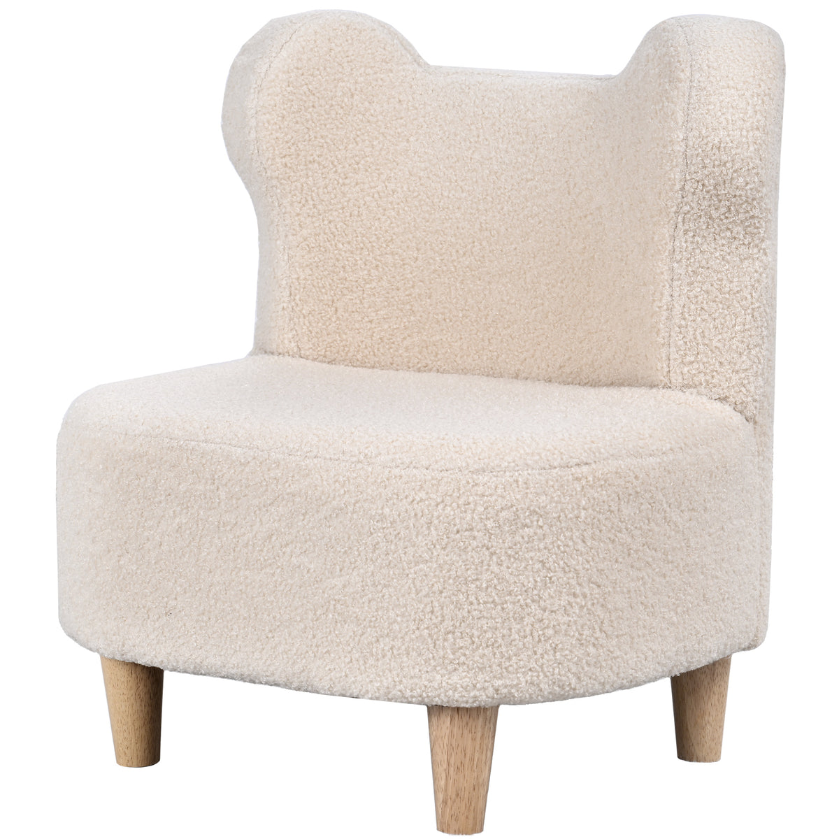 Kindersessel, Pl¨¹schsessel mit B?renohren, Fleece-Bezug, Schaumstoff, Beige
