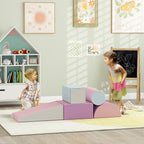 Softbausteine, 5er-Set Schaumstoff-Bausteine für Kinder im Alter von 1-3 Jahren, Kunstleder, Mehrfarbig