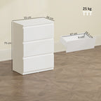 Kommode mit 3 Schubladen, Moderne Aufbewahrungsmöbel für das Schlafzimmer, Weiß