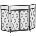 Funkenschutzgitter Funkenschutz, klappbar, 3-teilig, 120 cm xx 79 cm, Schwarz