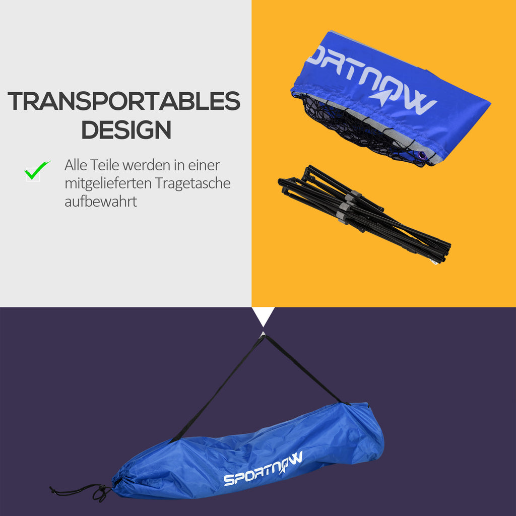 Badmintonnetz Set Faltbares Volleyballnetz 103/120/155H cm Blau
