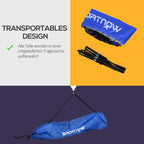 Badmintonnetz Set Faltbares Volleyballnetz 103/120/155H cm Blau