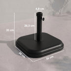 Sonnenschirmständer aus Beton 11kg Quadratisch Schirmständer für Sonnenschirm 32-38mm Rohrdurchmesser Schwarz