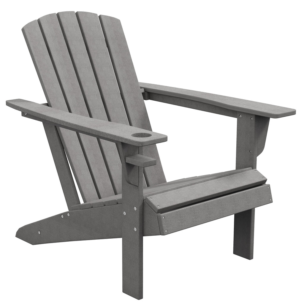 Gartenstuhl, ergonomisches Design, wetterfest, HDPE, grau, 75 x 87 x 90 cm