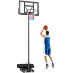 Basketballkorb Outdoor 135-305cm schnell Höhenverstellbar Basketballständer mit 110x70cm bruchsichere Rückwand 2 Rädern