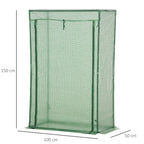  100 x 50 x 150cm Tomato Greenhouse Steel Frame PE Cover with Roll-up Door Outdoor for Backyard, Balcony, Garden, Green