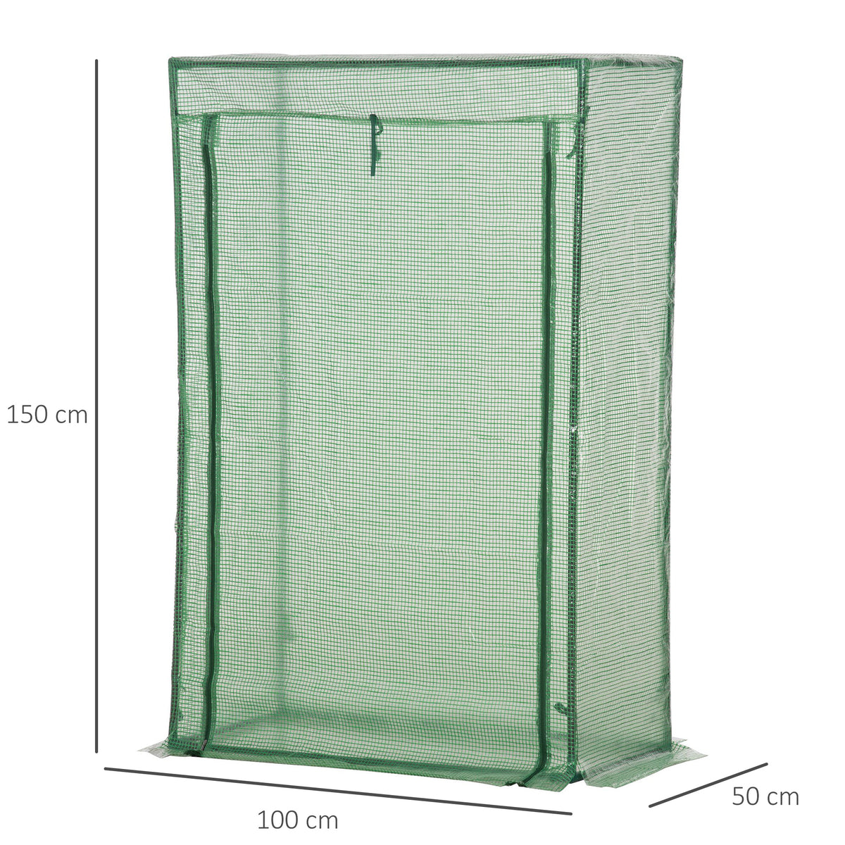  100 x 50 x 150cm Tomato Greenhouse Steel Frame PE Cover with Roll-up Door Outdoor for Backyard, Balcony, Garden, Green