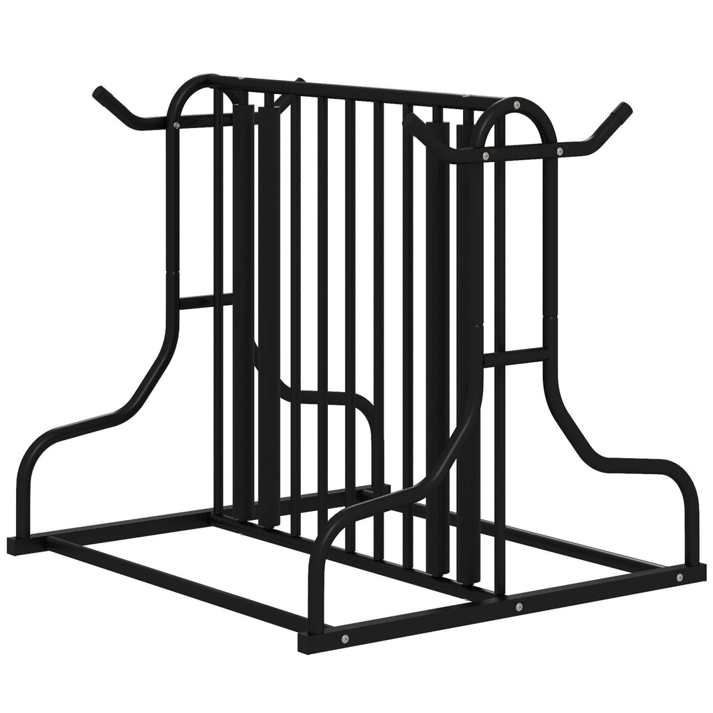 Fahrradständer für 4 Fahrräder, wetterbeständig, zusätzliche Halterung, 90 x 80 x 80 cm, Schwarz