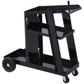 Schwei?wagen, 3 Ablagen, Sicherheitskette, 4 R?der, Stahl, 71 x 39 x 70cm, Schwarz