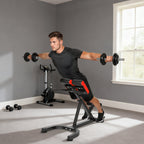 45-Degree Hyperextension Roman Chair, 5-Level Adjustable Back Extension Bench, Heavy-Duty Home Gym Equipment, Red