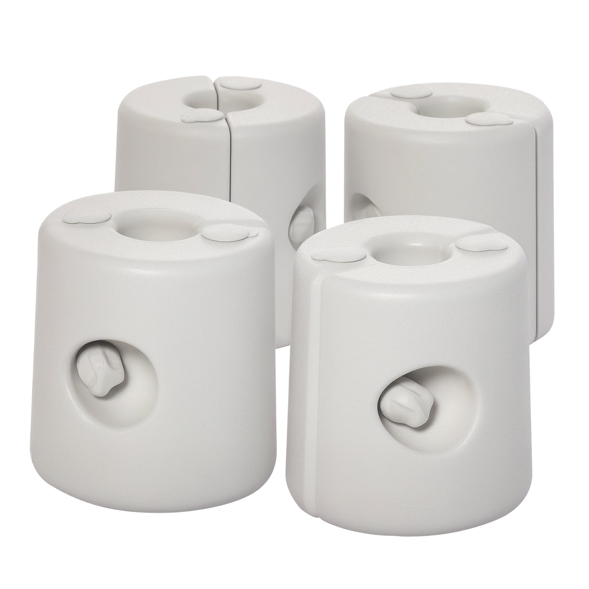 4 Pack 36 kg Gazebo Weights, Canopy Tent Weights with Rapid Clip, Gazebo Leg Weights Fill with Sand or Water, White