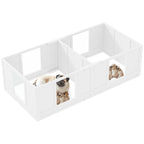 Welpenbox für Hunde, mit  klaren Paneelen, 2-Raum-Design, für kleine Hunde