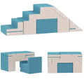 2-teiliges weiches Spielbl?cke-Set f¨¹r Kleinkinder, Kunstleder, Schaumstoff, zum Klettern, Bauen, Spielen, Beige+Blau