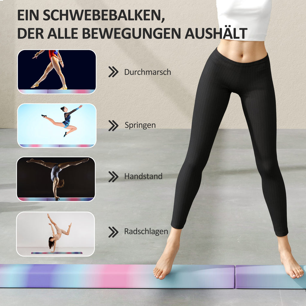 236 cm Klappbarer Schwebebalken für Jugendliche 80kg Bunt
