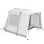 Heckzelt für 2-4 Personen, 320 x 280 x 205 cm 2 in 1 Autozelt wasserdicht Tunnelzelt mit 4 Türen Fenster Bodenplane