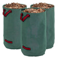 Gartensack 3x120L wasserdicht Gartenabfallsack mit Griffe, stabil Laubsack UV Schutz Gr¨¹n