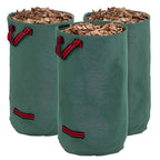 Gartensack 3x120L wasserdicht Gartenabfallsack mit Griffe, stabil Laubsack UV Schutz Gr¨¹n