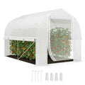 3 x 2 x 2 m Polytunnel-Gewächshaus mit aufrollbaren Seitenwänden, UV-beständiger Kunststoff-Plane und Stahlrahmen, Weiß