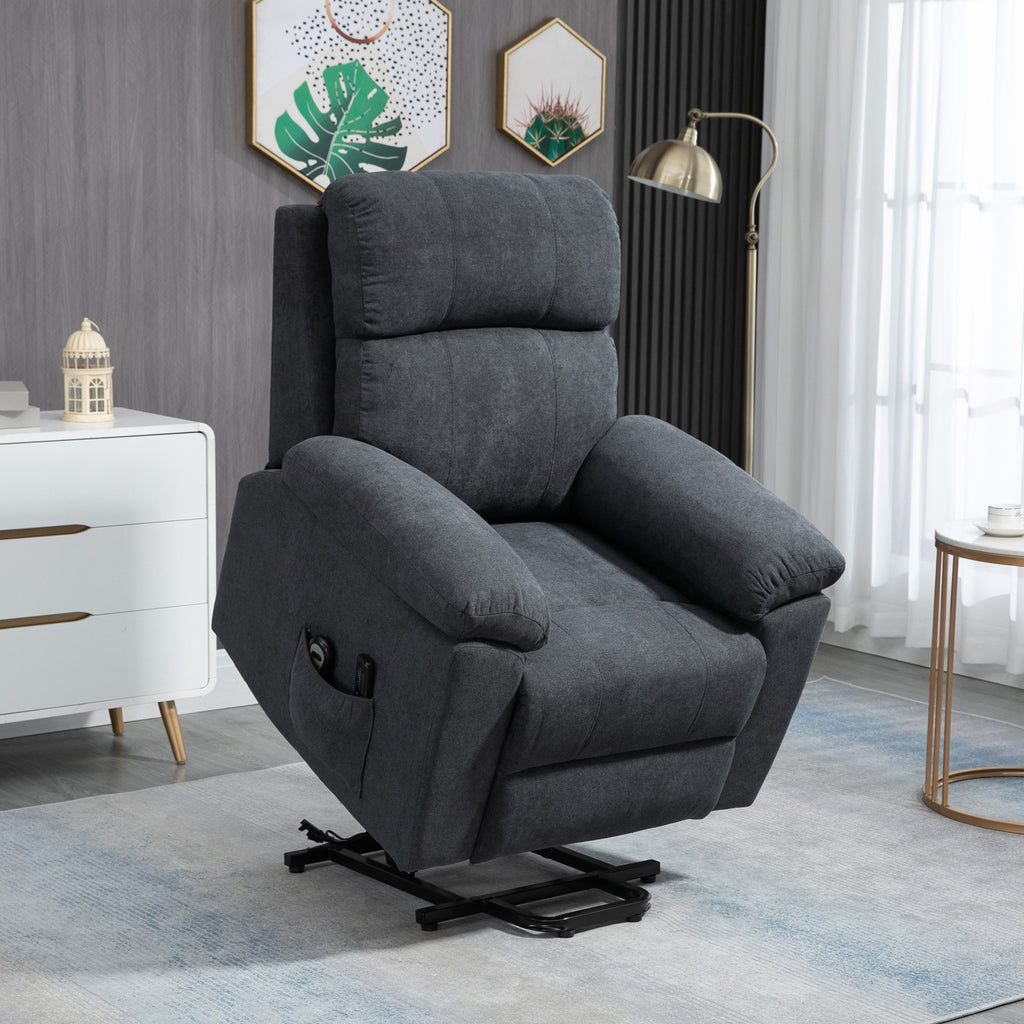 Massagesessel mit Aufstehhilfe, Sessel mit Aufstehhilfe, 8 Vibrationsmotoren, inkl. Fernbedienung, grau