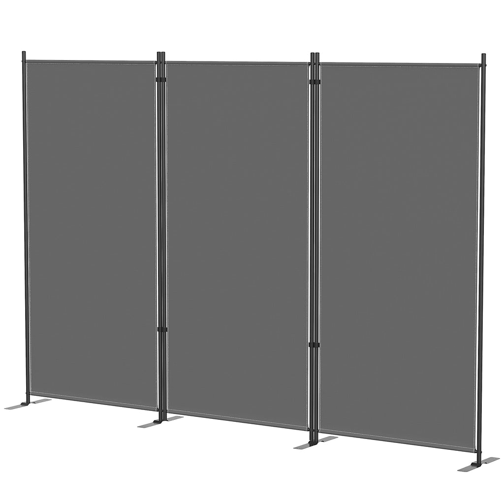 Privacy Screen Foldable UV Protection Decorative Garden Screen 3 Panel Dark Grey for Outdoor Patio Balcony