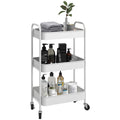 Three-Tier Steel Storage Trolley - White