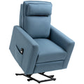 Aufstehhilfe Relaxsessel Fernsehsessel, integrierte Fu?st¨¹tze, Seitentasche, Kabelfernbedienung, 84 x 89,5 x 105 cm,Blau