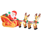 Aufblasbare Weihnachtsdekoration, Weihnachtsmann im Rentierschlitten, Polyester