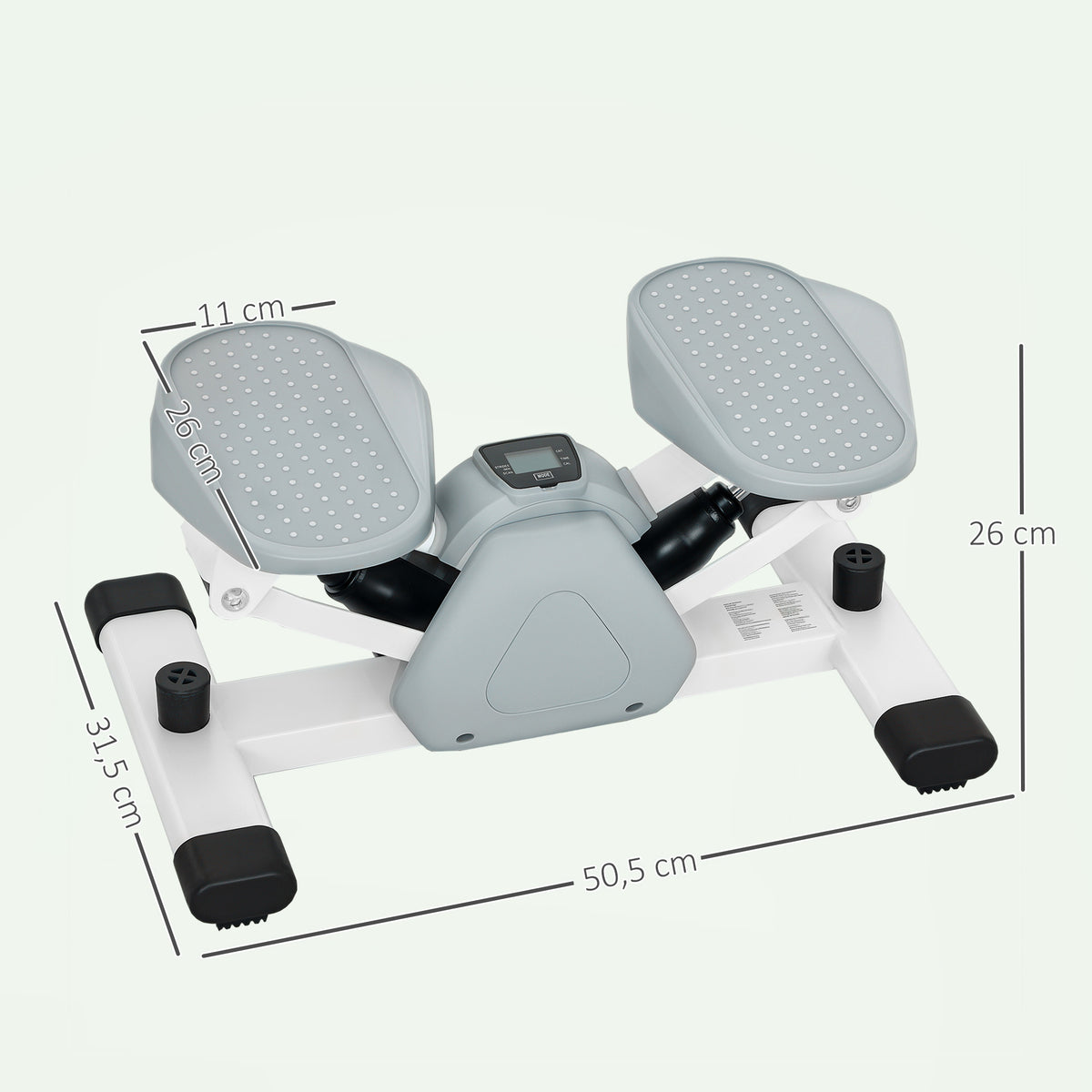 Mini-Stepper, Step-Maschine f¨¹r Workouts und Fitness-¨¹bungen, mit LCD-Monitor und rutschfesten Pedalen, Grau