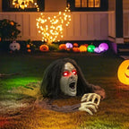 Kriechende Zombie-Dekoration für Halloween, Sounds, Lichter, Batteriebetrieb