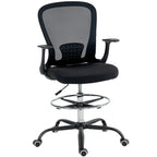 B¨¹rostuhl H?henverstellbar Schreibtischstuhl mit verstellbarer Fu?ring, Lendenwirbelst¨¹tze, 62 x 59 x 119 cm, Schwarz