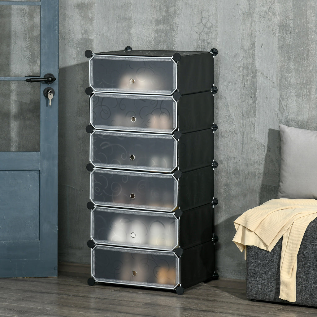 Six Cube Modular Storage Storage Unit - Black