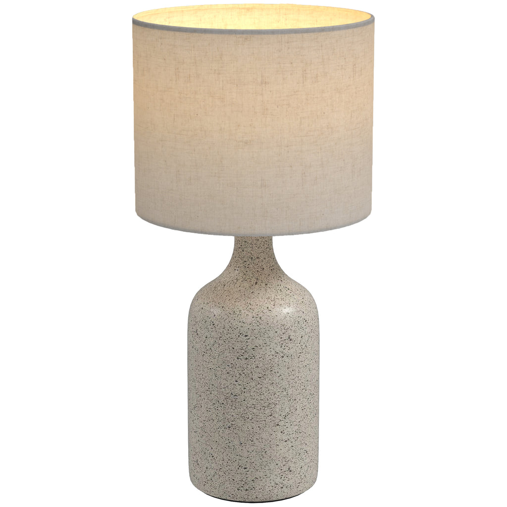 Tischlampe Tischleuchte Vintage Keramiksockel Sandfarben+Beige